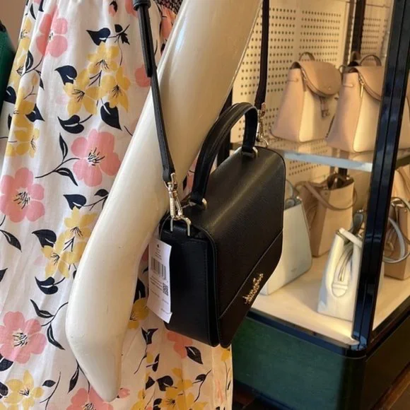 Kate Spade Staci Square Crossbody Saffiano Leather Black - Picture 12 of 16